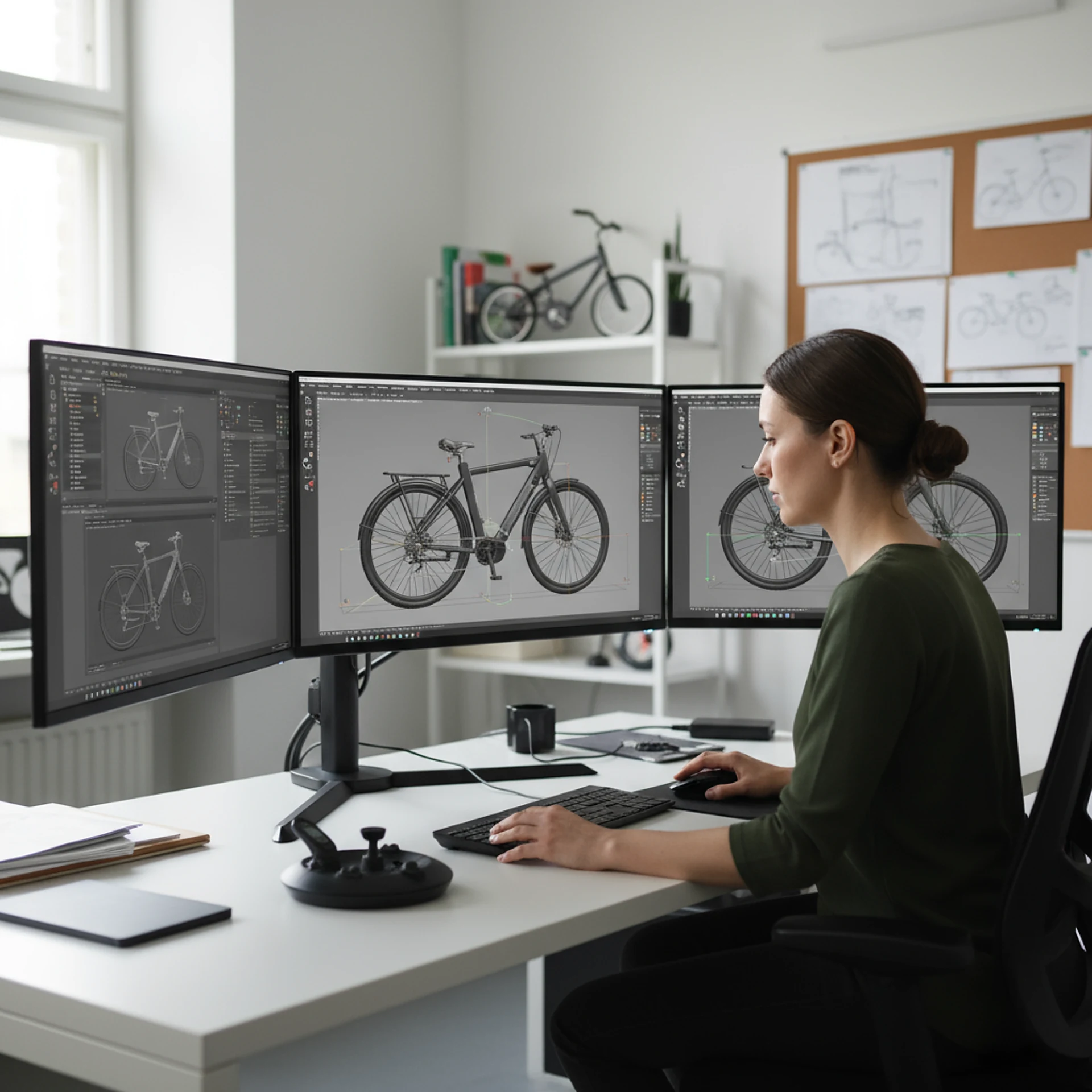 Designer refining the model in CAD